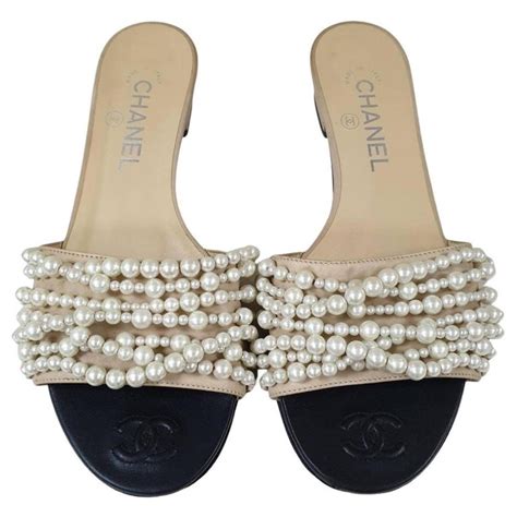 chanel pearl mules price|Chanel sandals canada.